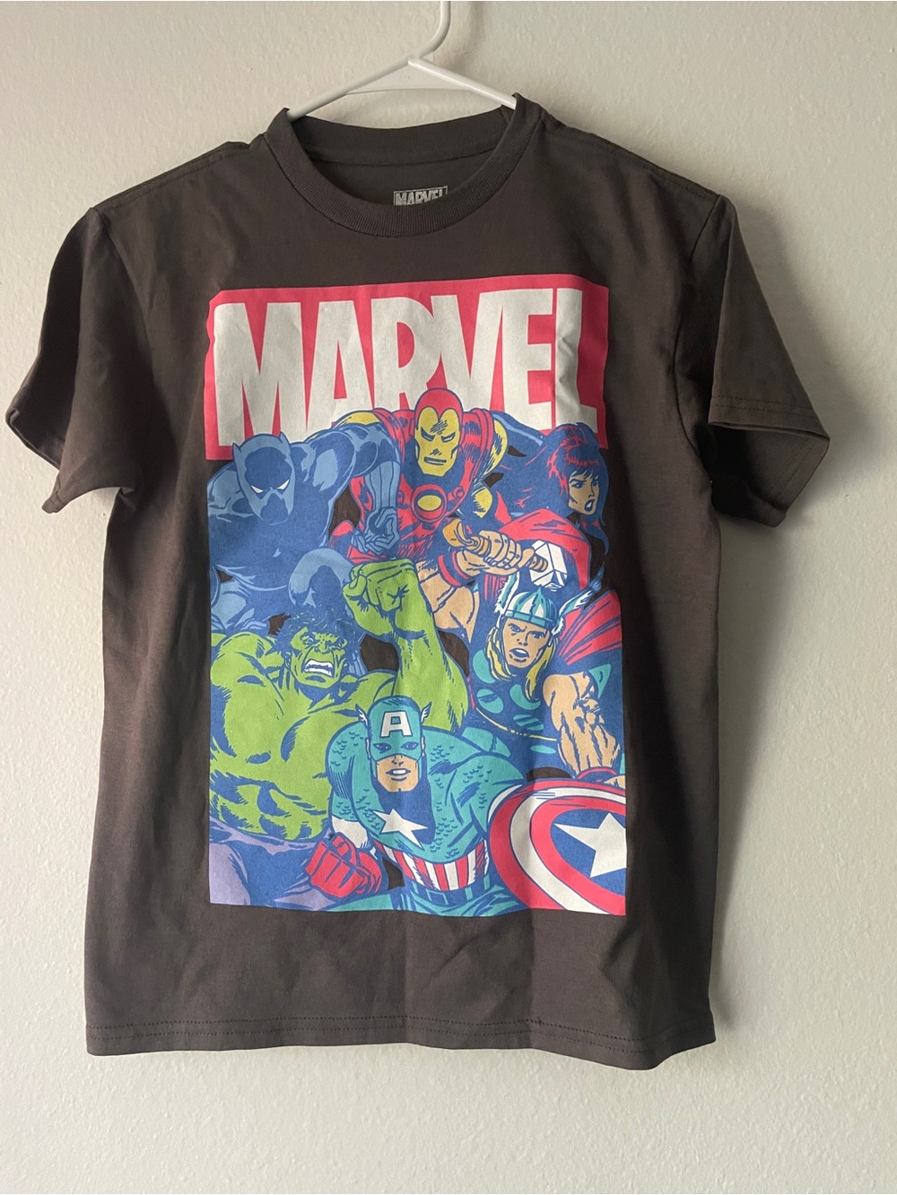 Marvel Charcoal Grey Logo Multihero Tee